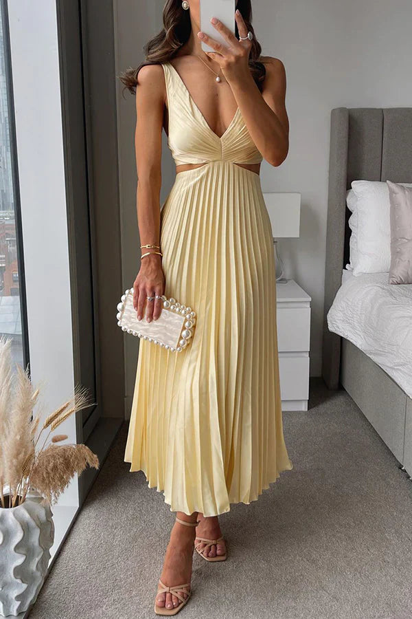 Xenia Pleated Midi Dress