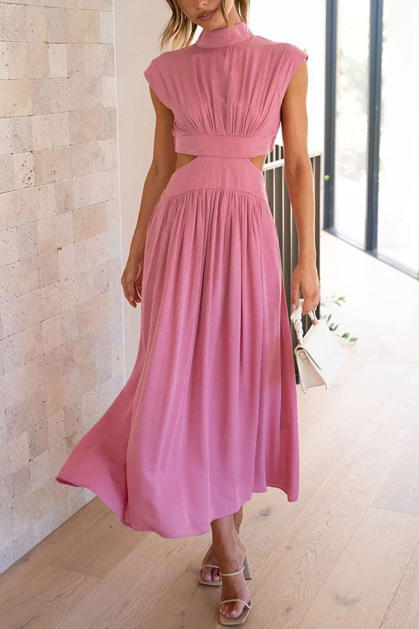Quincy Cutout Midi Dress with Side Pockets for Summer