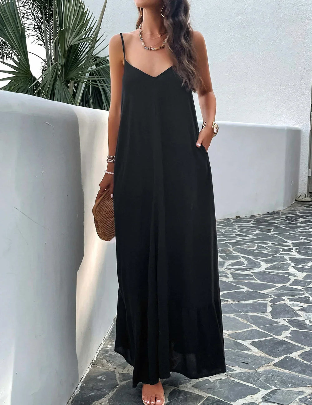 Rosenda Olive Print Maxi Dress