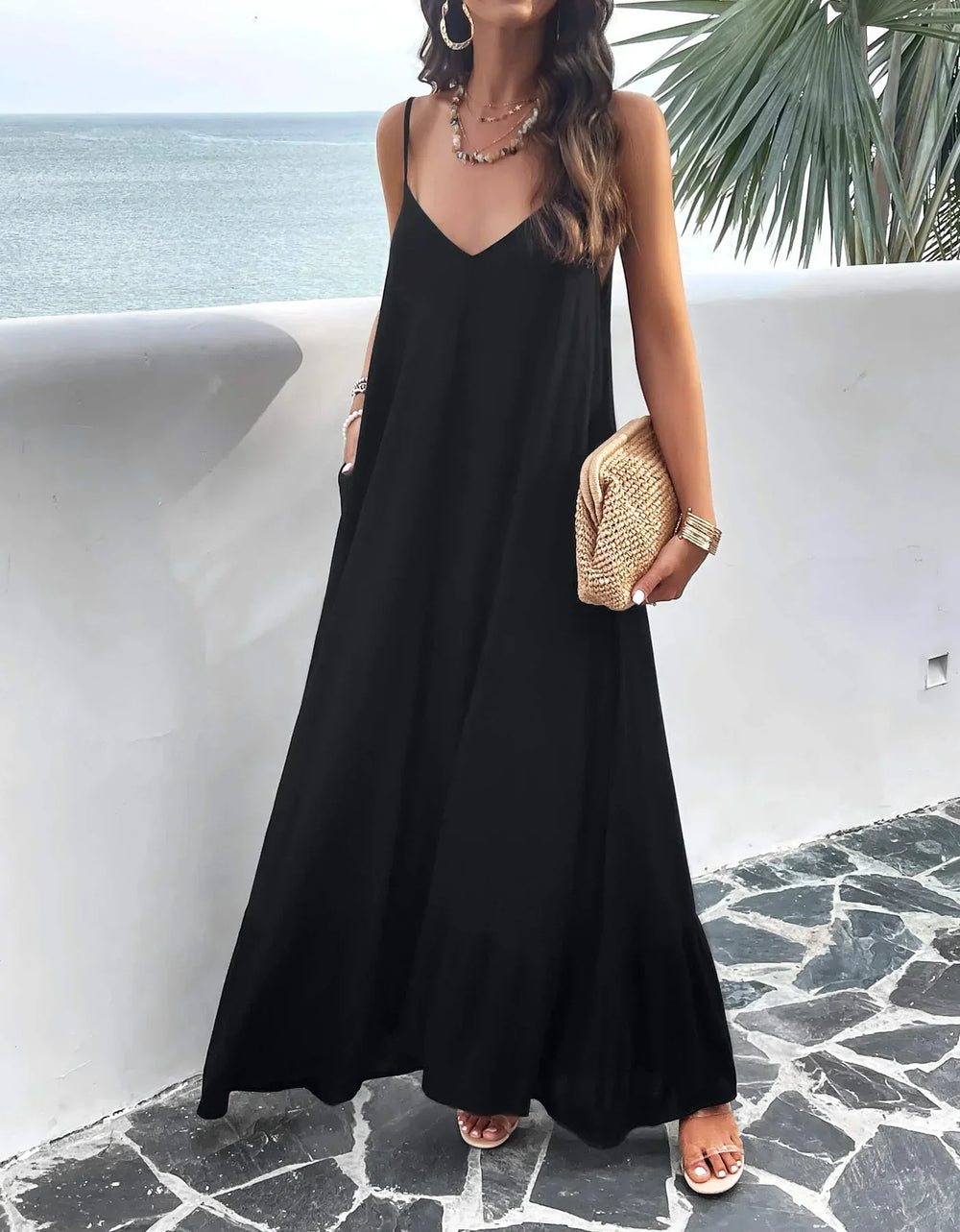 Rosenda Olive Print Maxi Dress