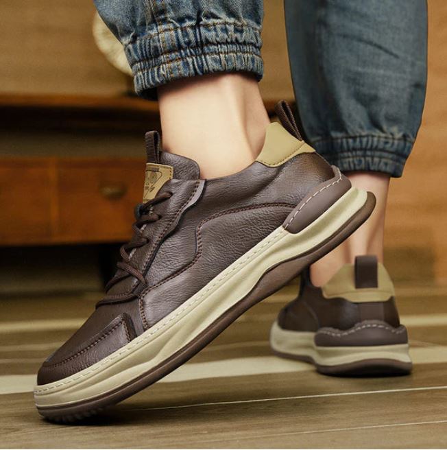Stefano Premium Calfskin Faux Leather Casual Shoes