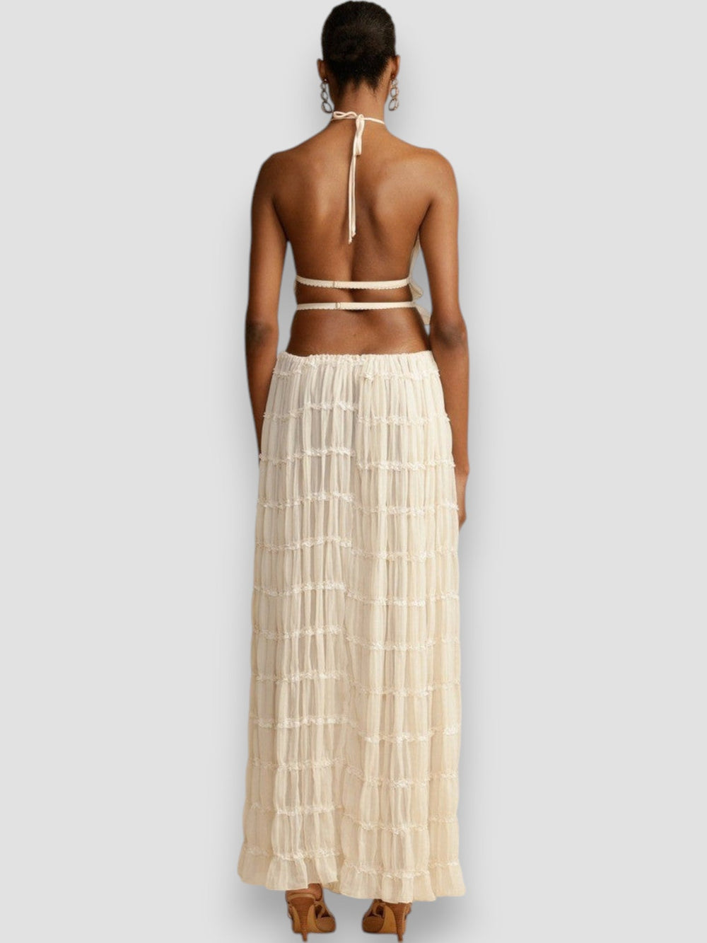 Micaela Ruffle Pleated Set