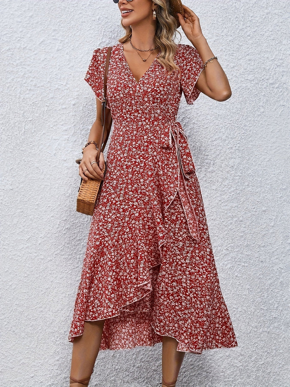 Indie Floral Dress With Lacing