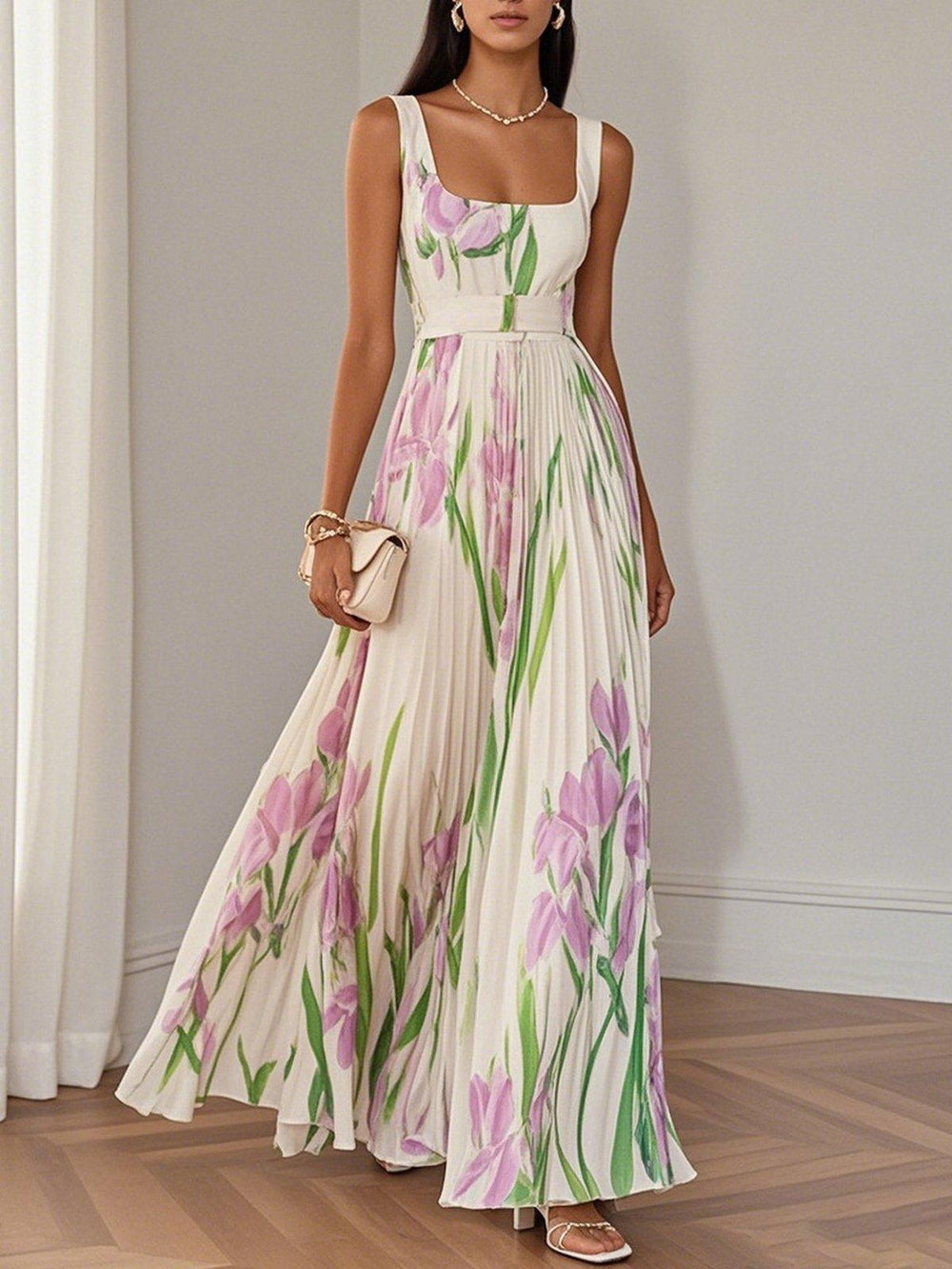 Floralis Elegant Floral Dress for Special Occasions