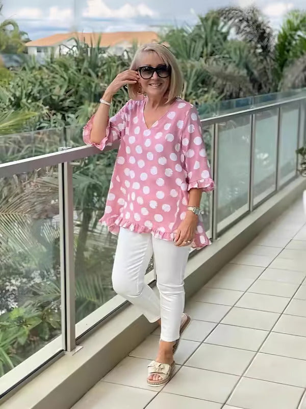Bella Soft Polka Dot Designer Tunic Shirt for Women