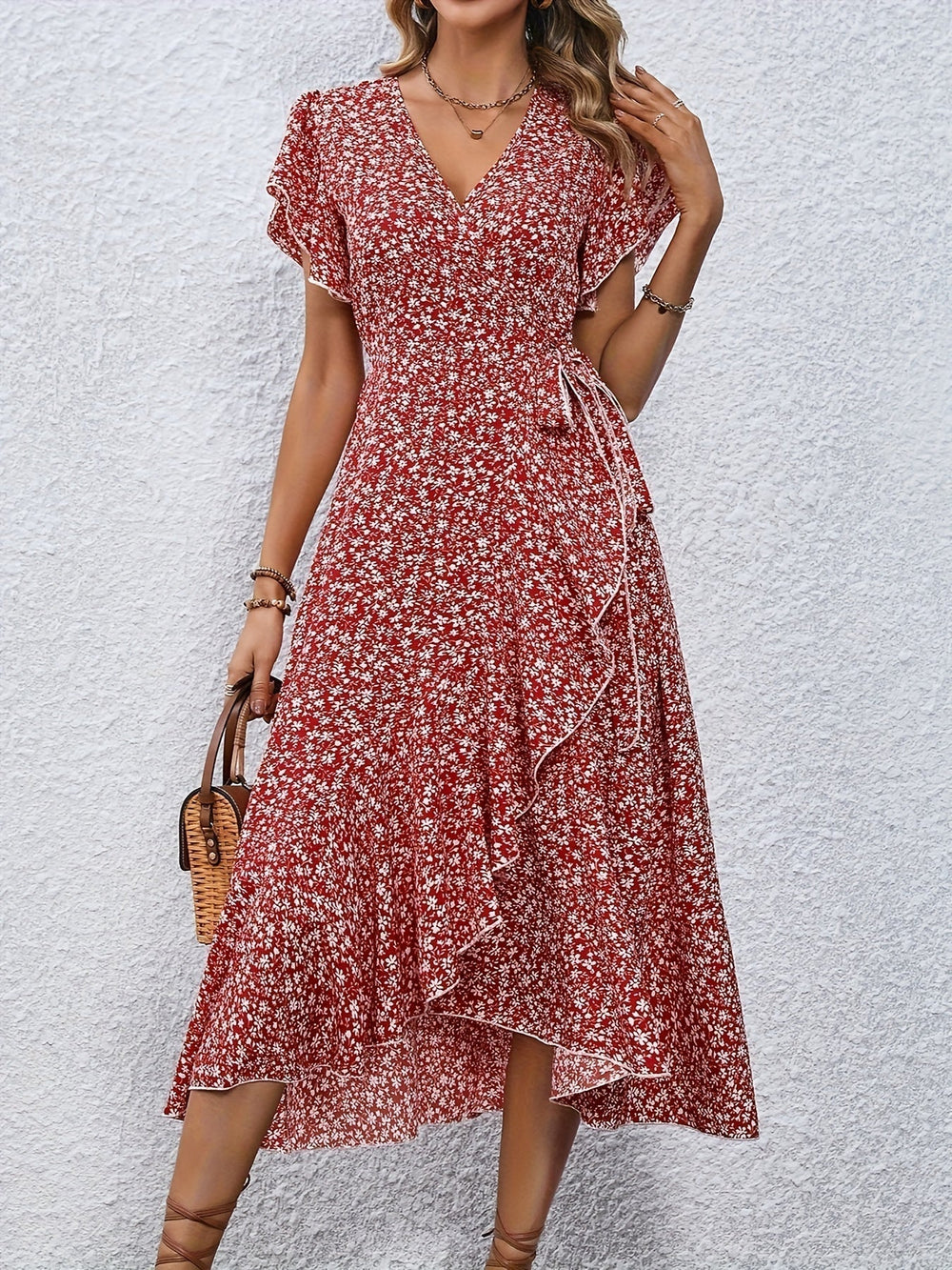 Indie Floral Dress With Lacing
