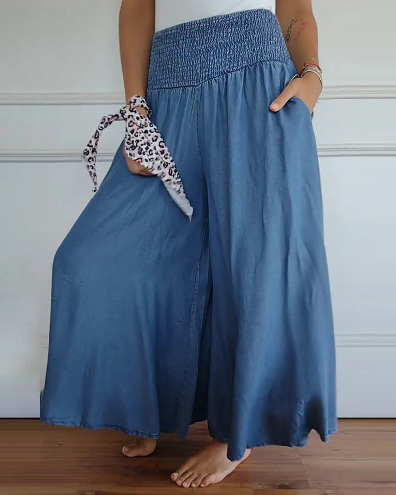 VanDeZaar Elastic Waist Wide Leg Pants