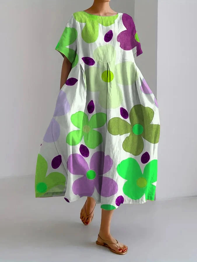 Eliana Colorful Floral Midi Dress