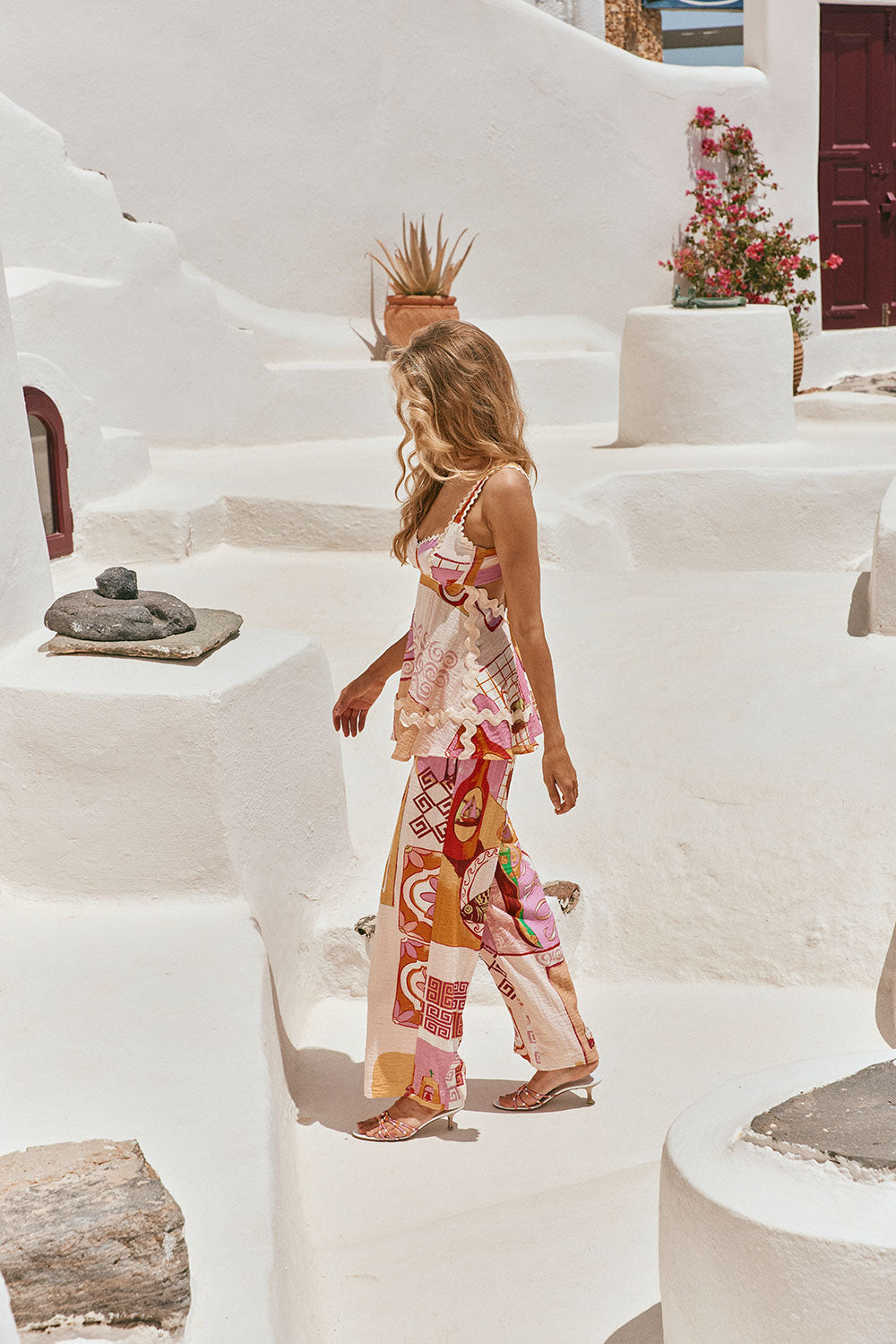 Carina Printed Cami Set with Wide-Leg Pants