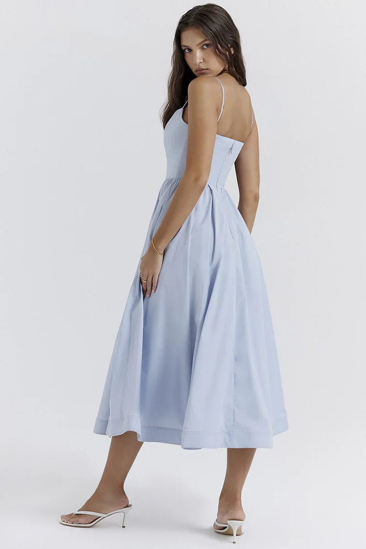Aimee Stretch Polyester Corset Midi Dress