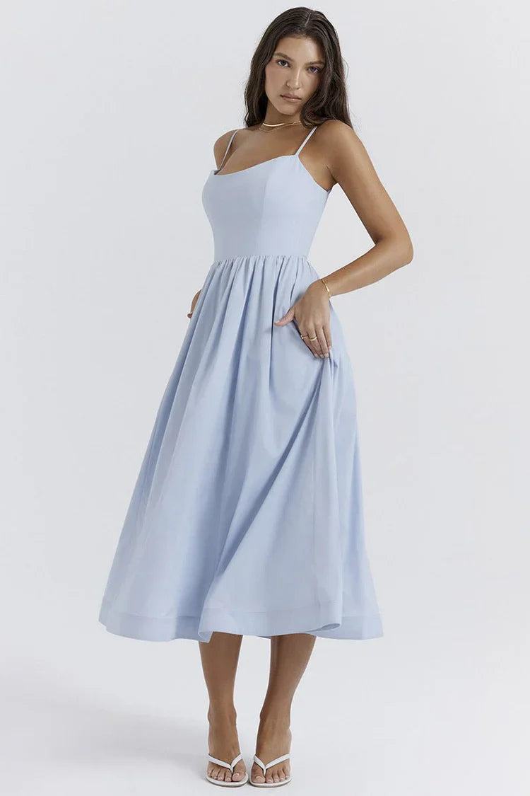 Aimee Stretch Polyester Corset Midi Dress