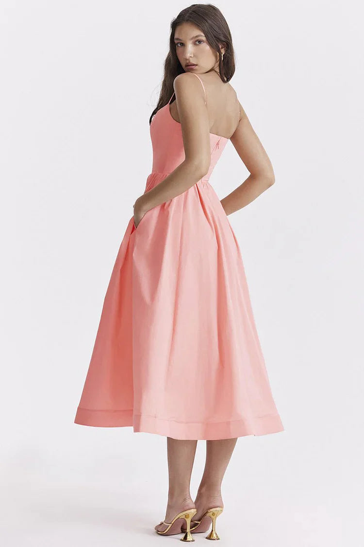 Aimee Stretch Polyester Corset Midi Dress