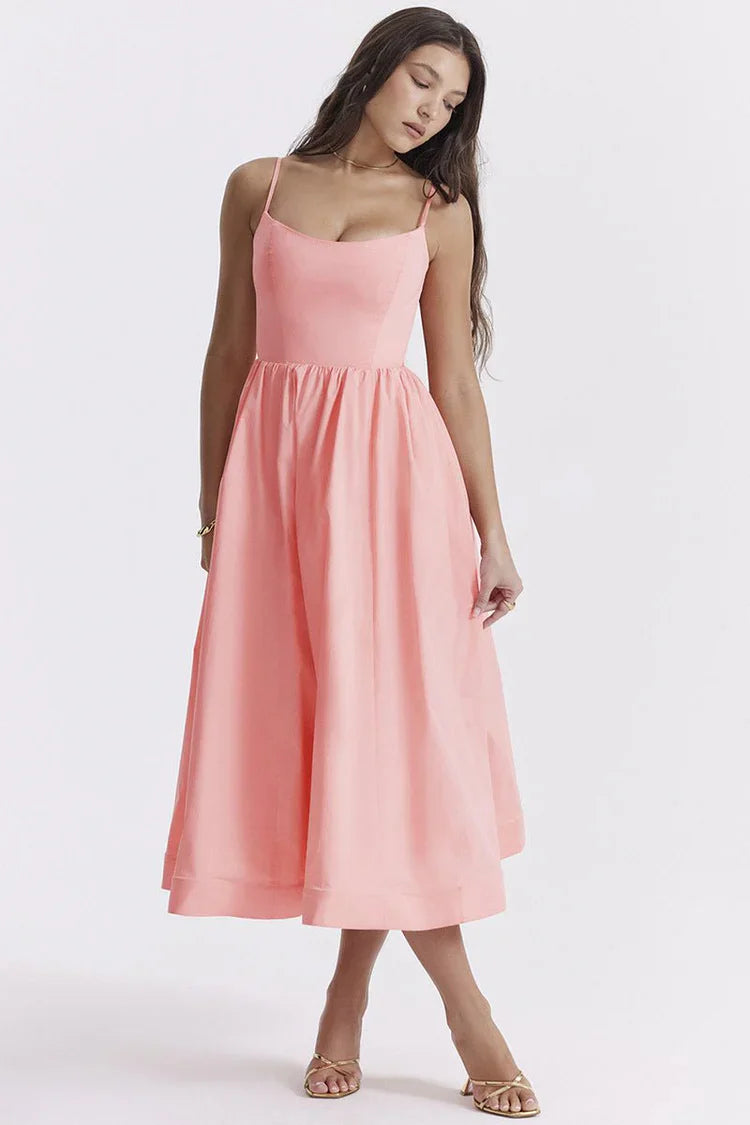 Aimee Stretch Polyester Corset Midi Dress