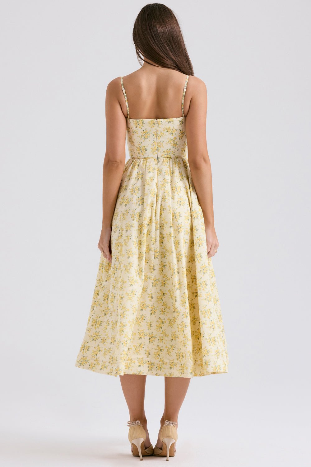 Aimee Stretch Polyester Corset Midi Dress