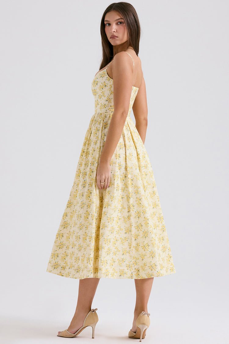 Aimee Stretch Polyester Corset Midi Dress