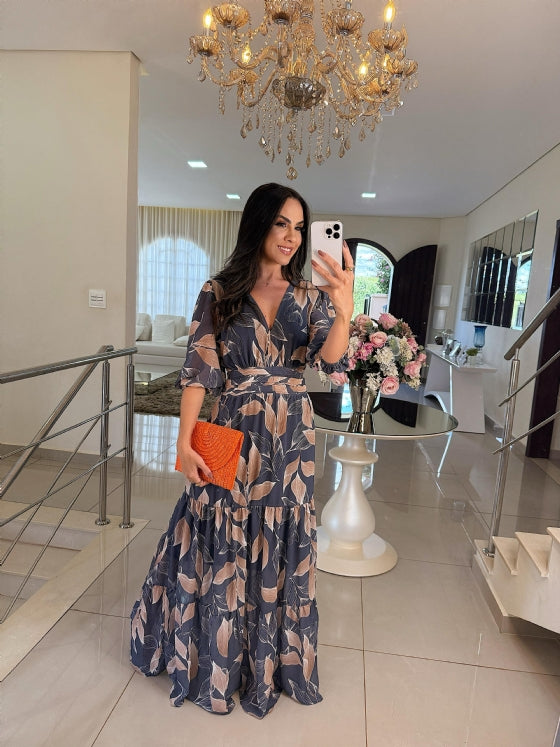 Elodie Striped Elegance Dress