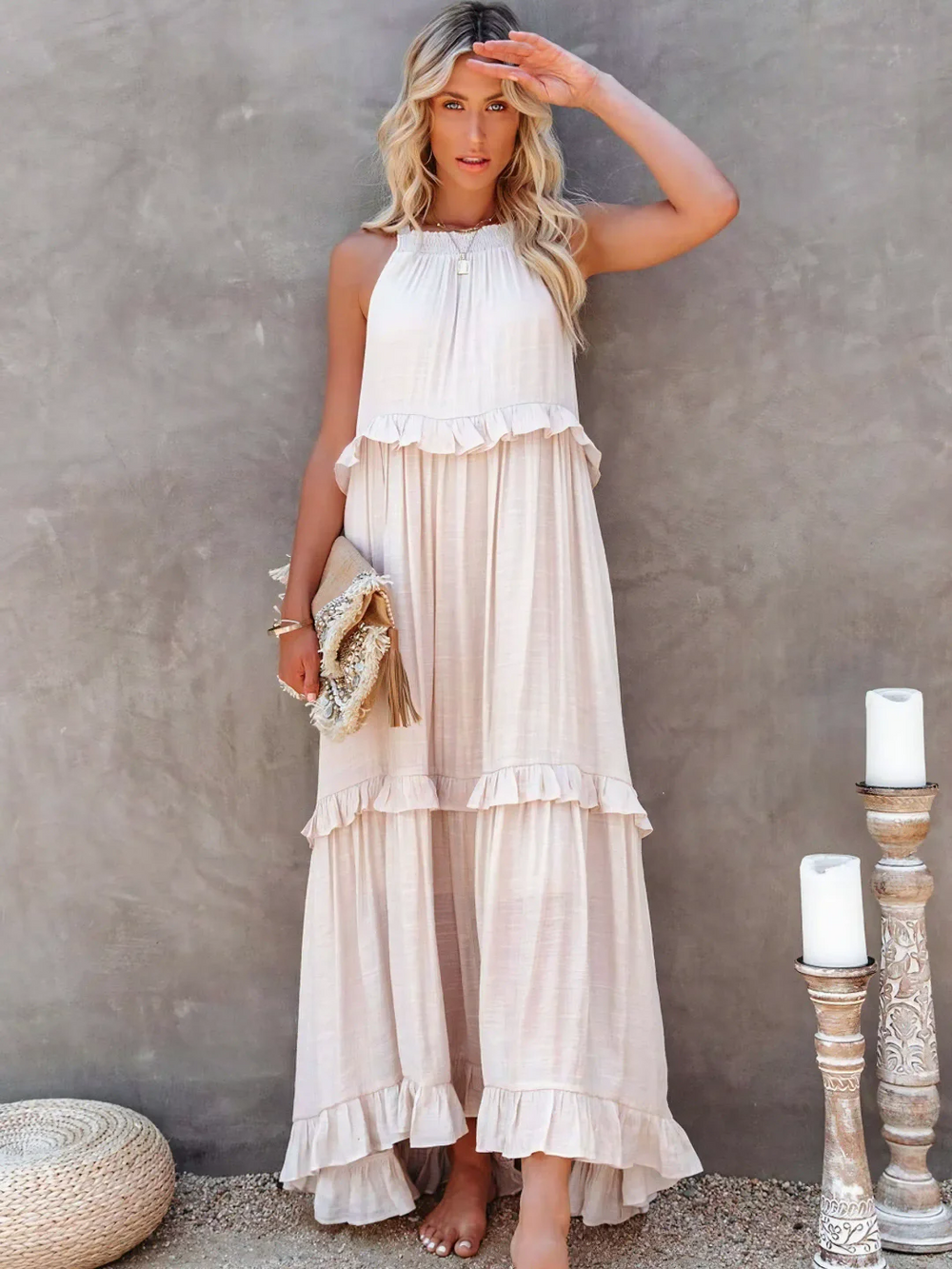 Vesa Ruffled Flowing Dress