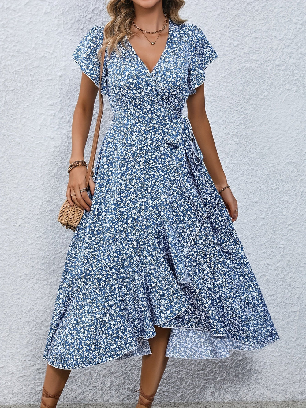 Indie Floral Dress With Lacing