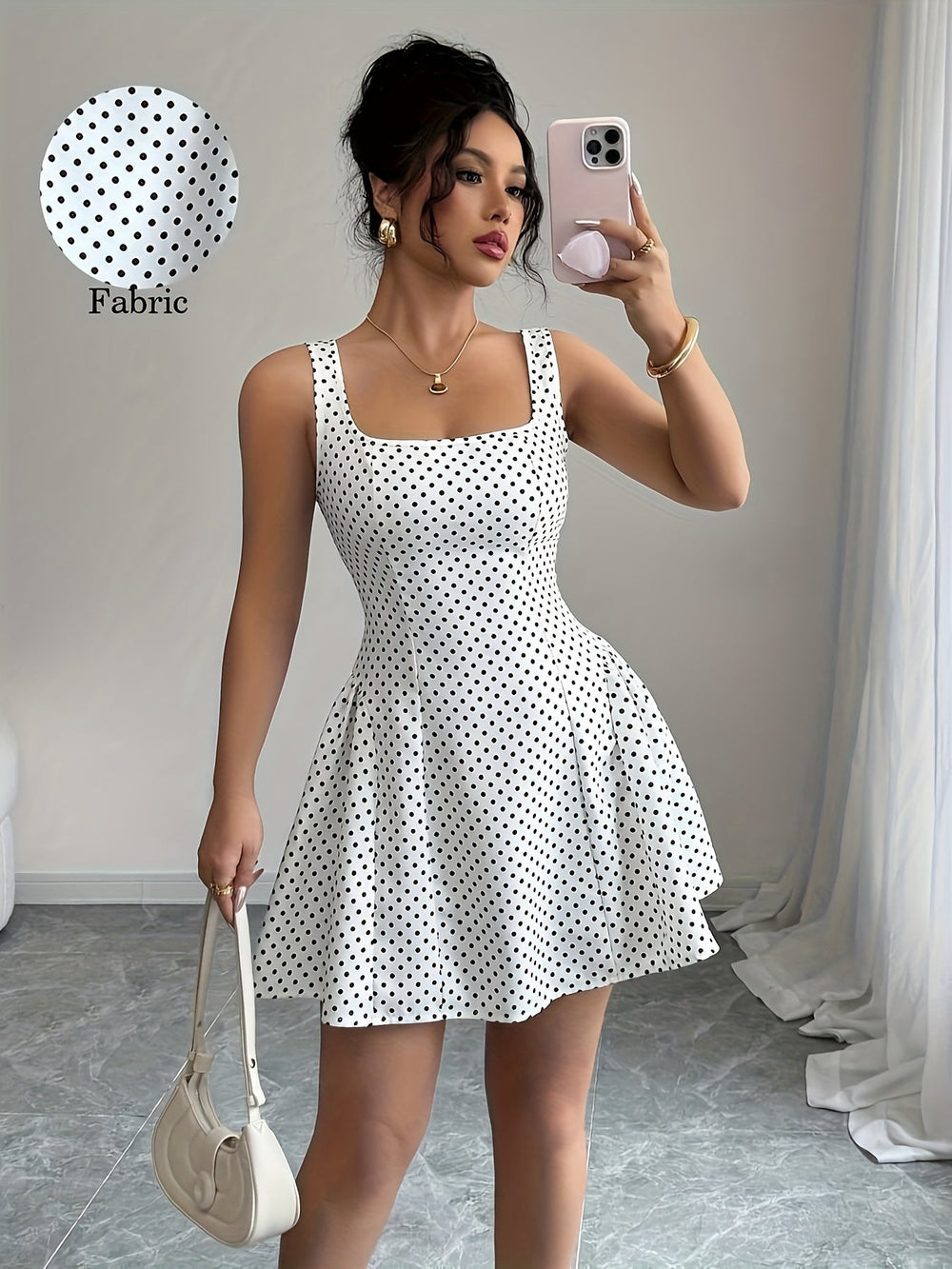 Elegantes Polka Dot Dress