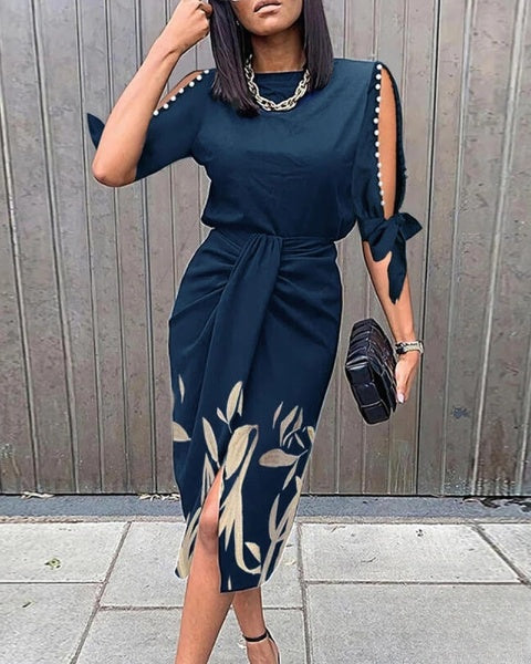 Selena Pearl Botanical Wrap Dress