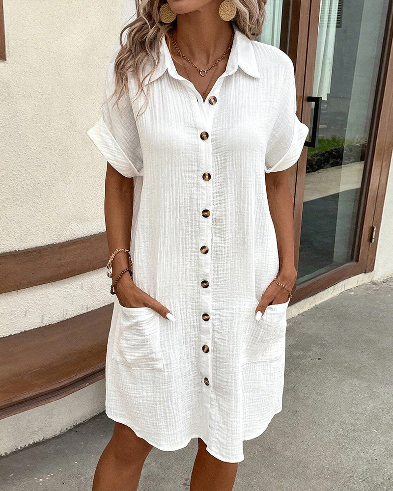 Lizzy Relaxed Cotton Shirt Dress for Summer Comfort