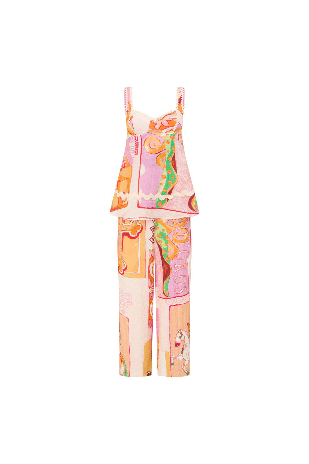 Carina Printed Cami Set with Wide-Leg Pants