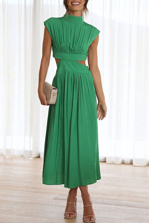 Quincy Cutout Midi Dress with Side Pockets for Summer