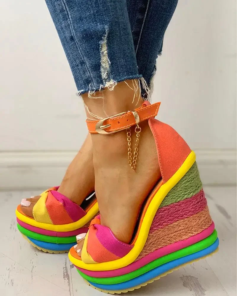 Zenais Vibrant Wedge Shoes