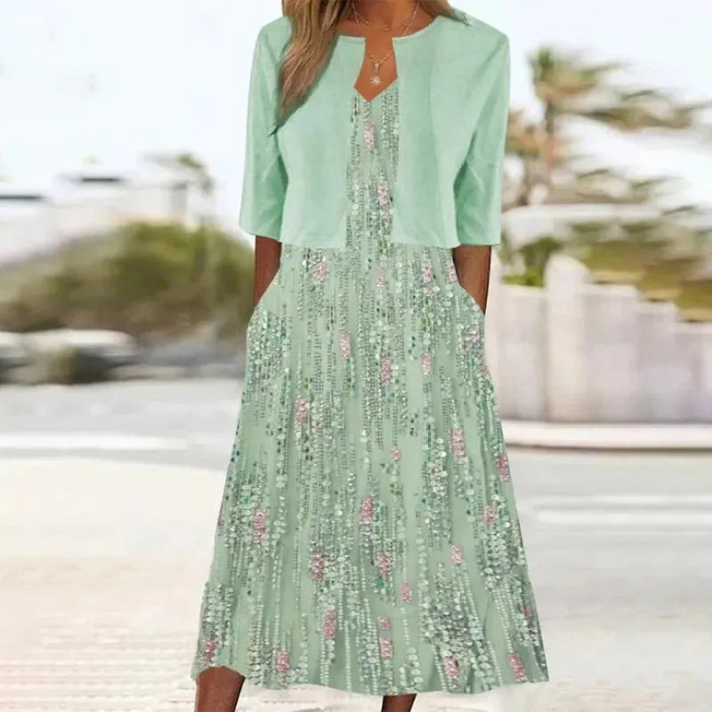 Colette Floral Two-Piece Coordinated Outfit Set for Women's Fashion Style