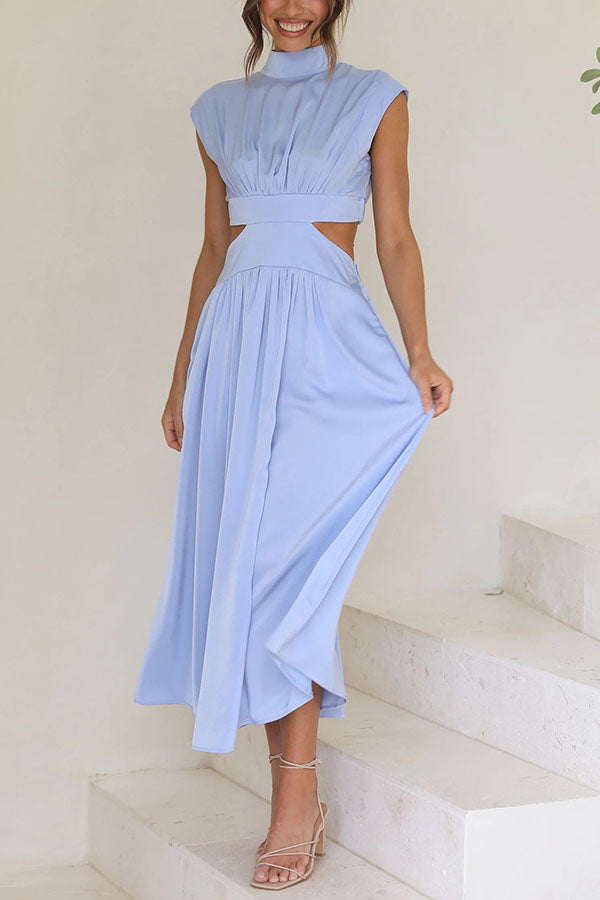 Quincy Cutout Midi Dress with Side Pockets for Summer