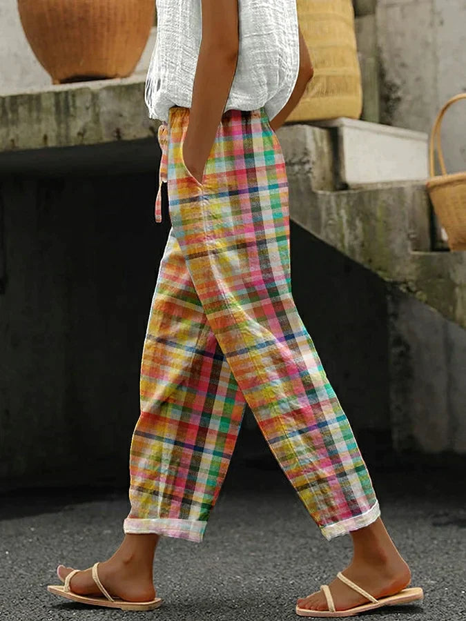 Anni Plaid Belted Pants