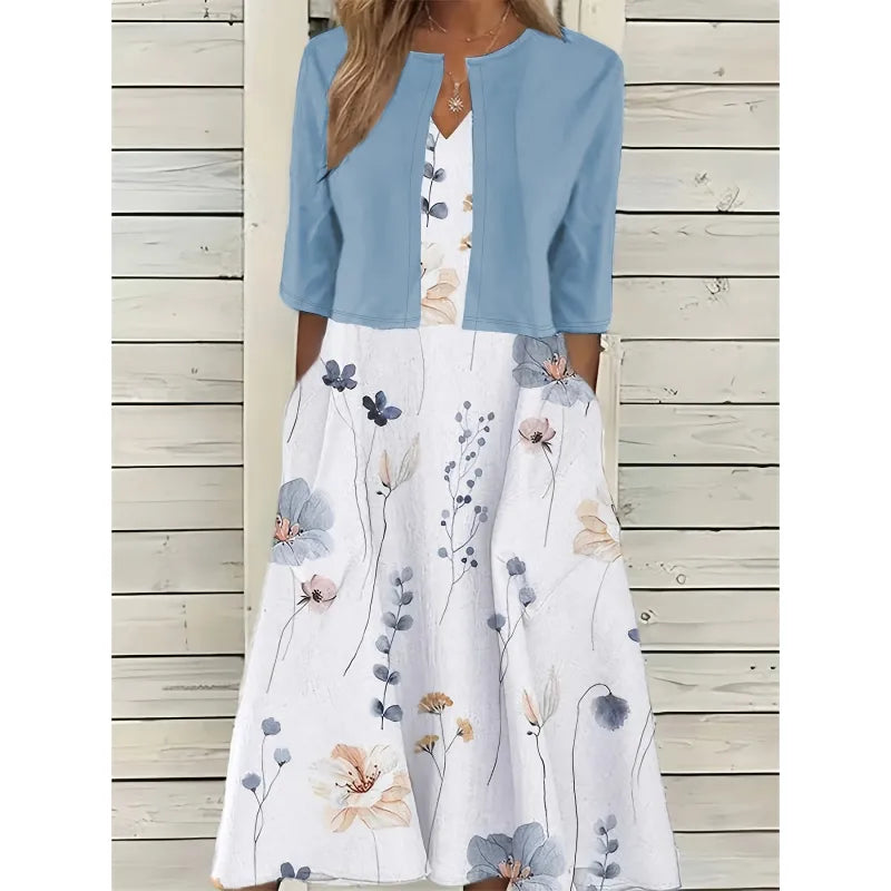 Colette Floral Two-Piece Coordinated Outfit Set for Women's Fashion Style