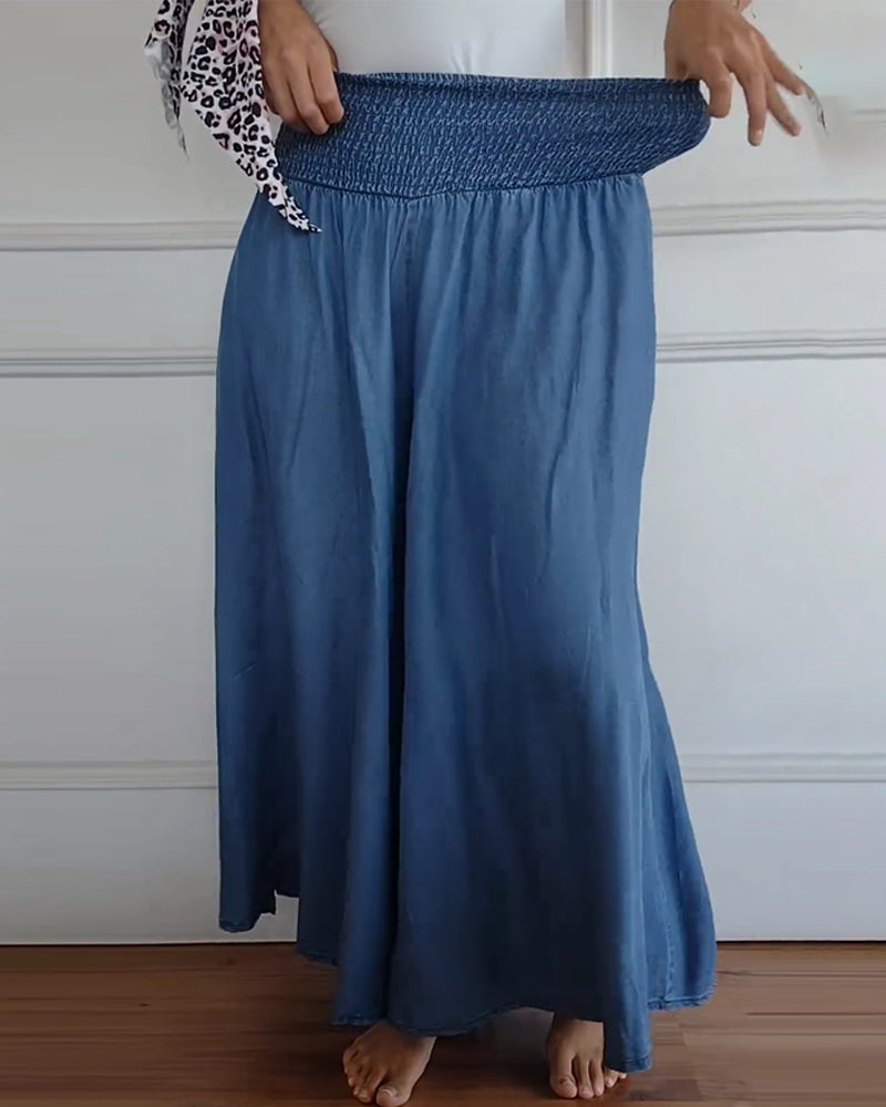 VanDeZaar Elastic Waist Wide Leg Pants