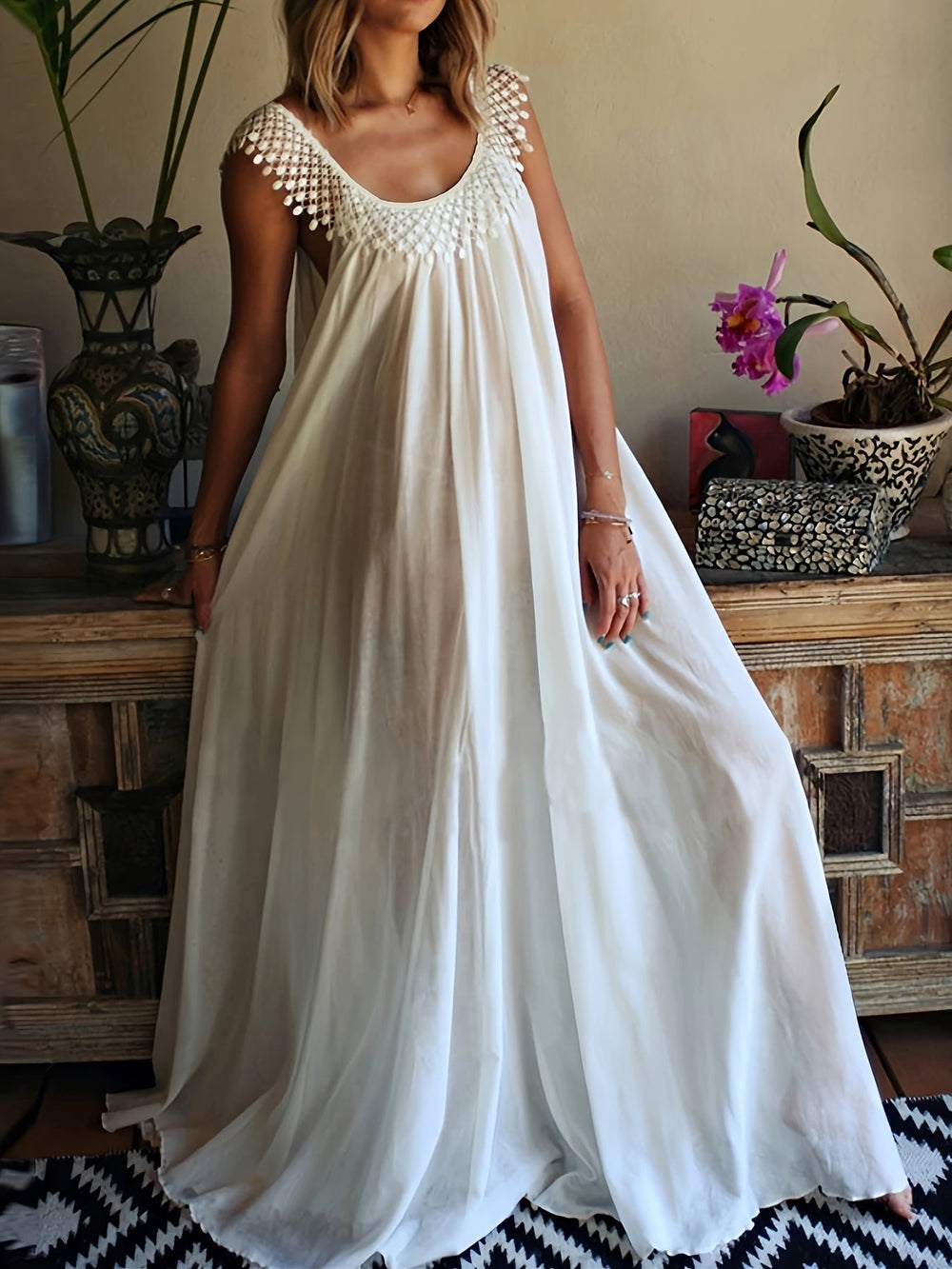 Seraphina Plus Size Bohemian Lace Dress