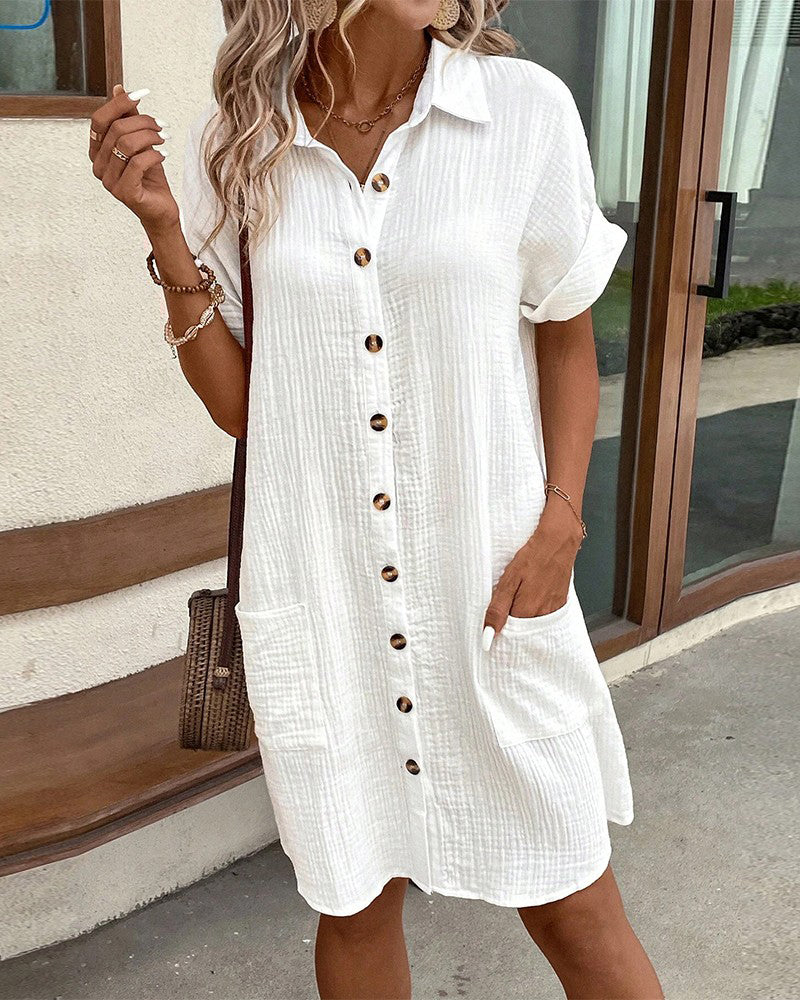 Lizzy Relaxed Cotton Shirt Dress for Summer Comfort