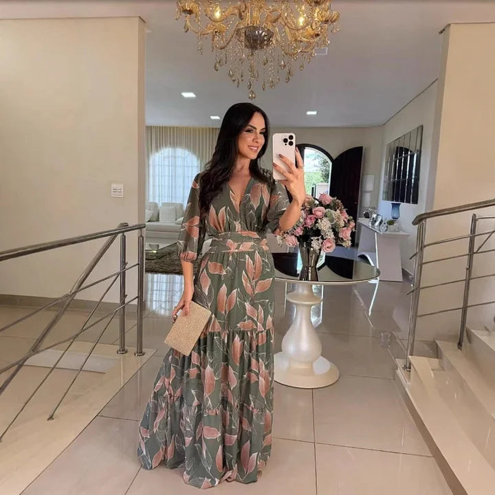 Elodie Striped Elegance Dress