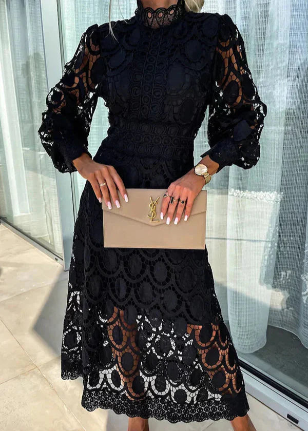 Lilian Flattering Lace Maxi Dress for Special Occasions