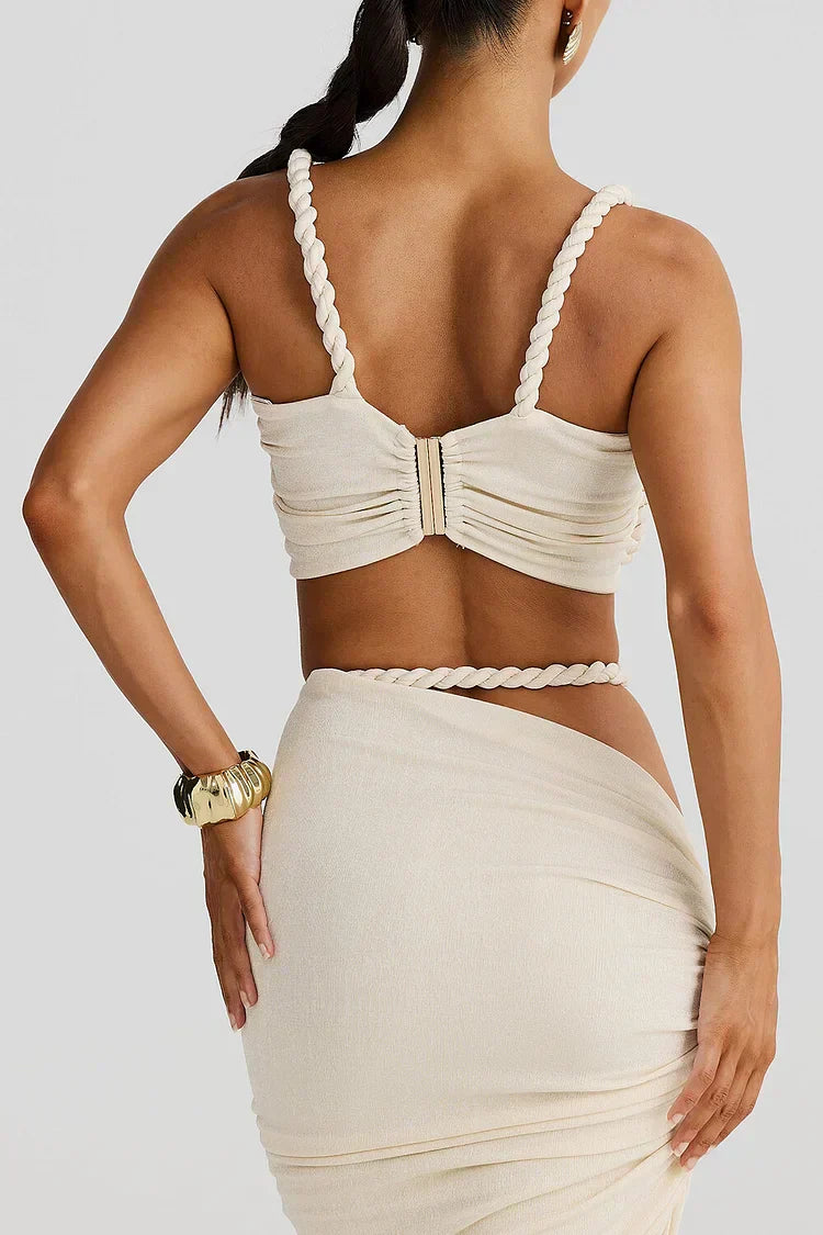 Naomi Pleated Maxi Skirt Two-Piece Coastal Dress Set