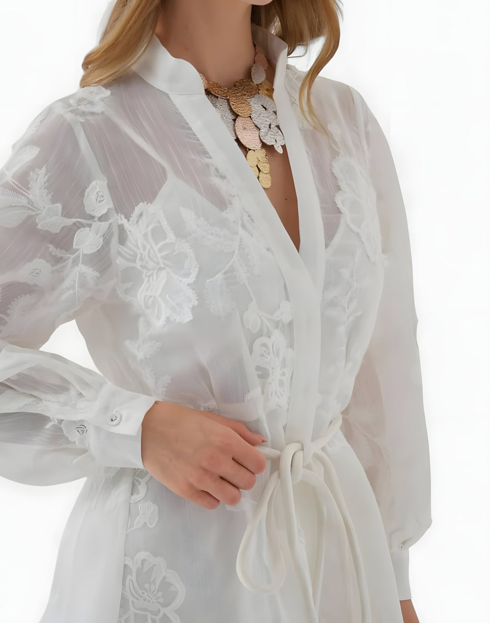 Isadora Jacquard Midi Dress | White