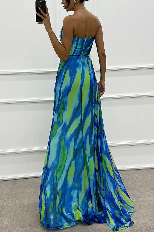 Naomi Vibrant Print Maxi Dress, One-Shoulder Cut