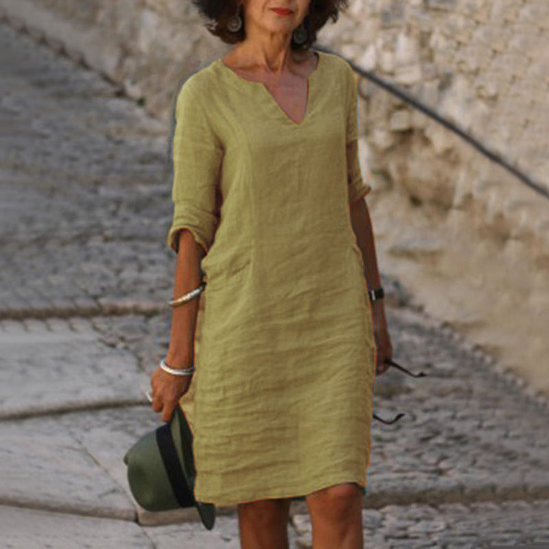Maya V-Neck Midi Dress