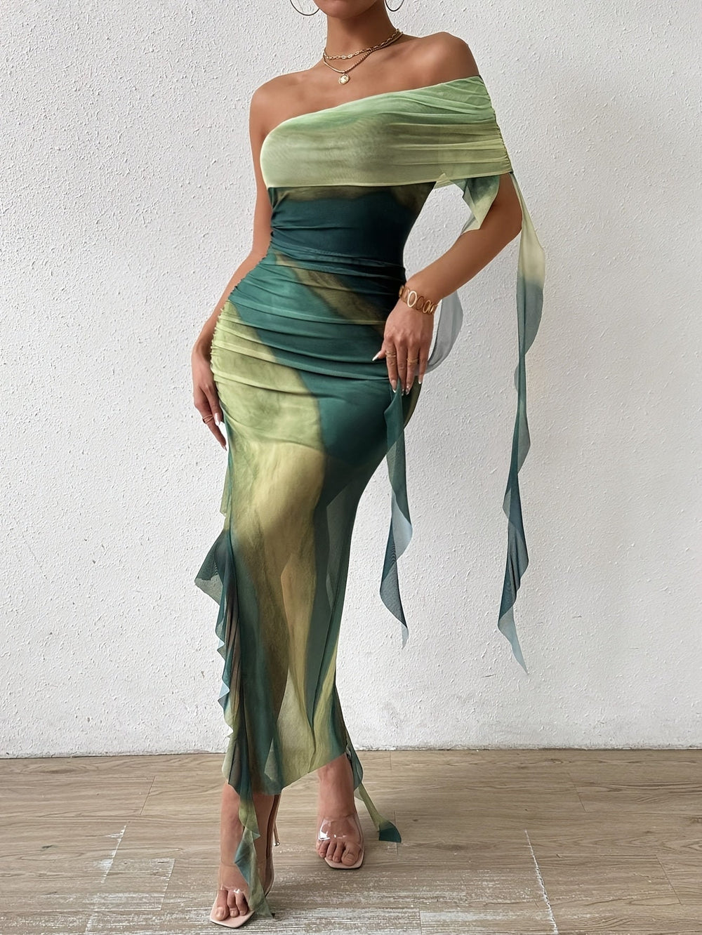 Sophia Off-Shoulder Asymmetrical Dress