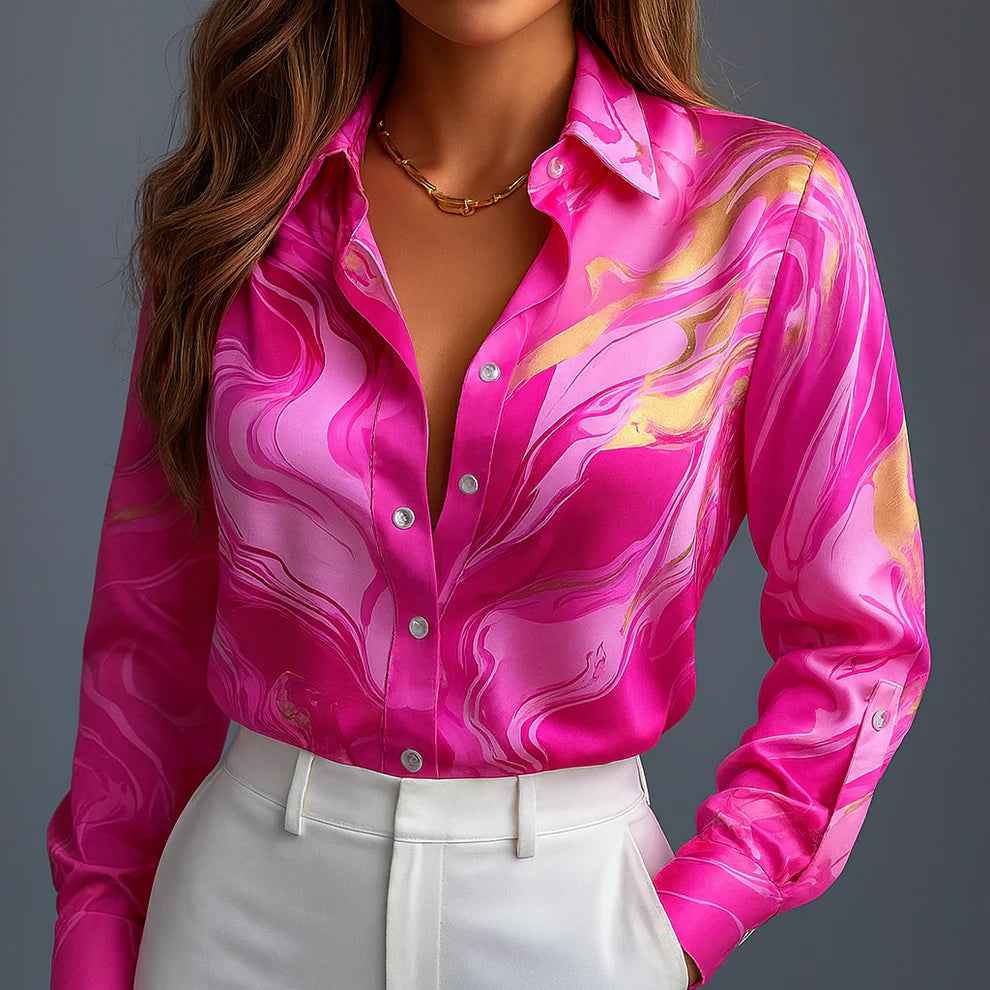 Leora Satin Flow Shirt Top
