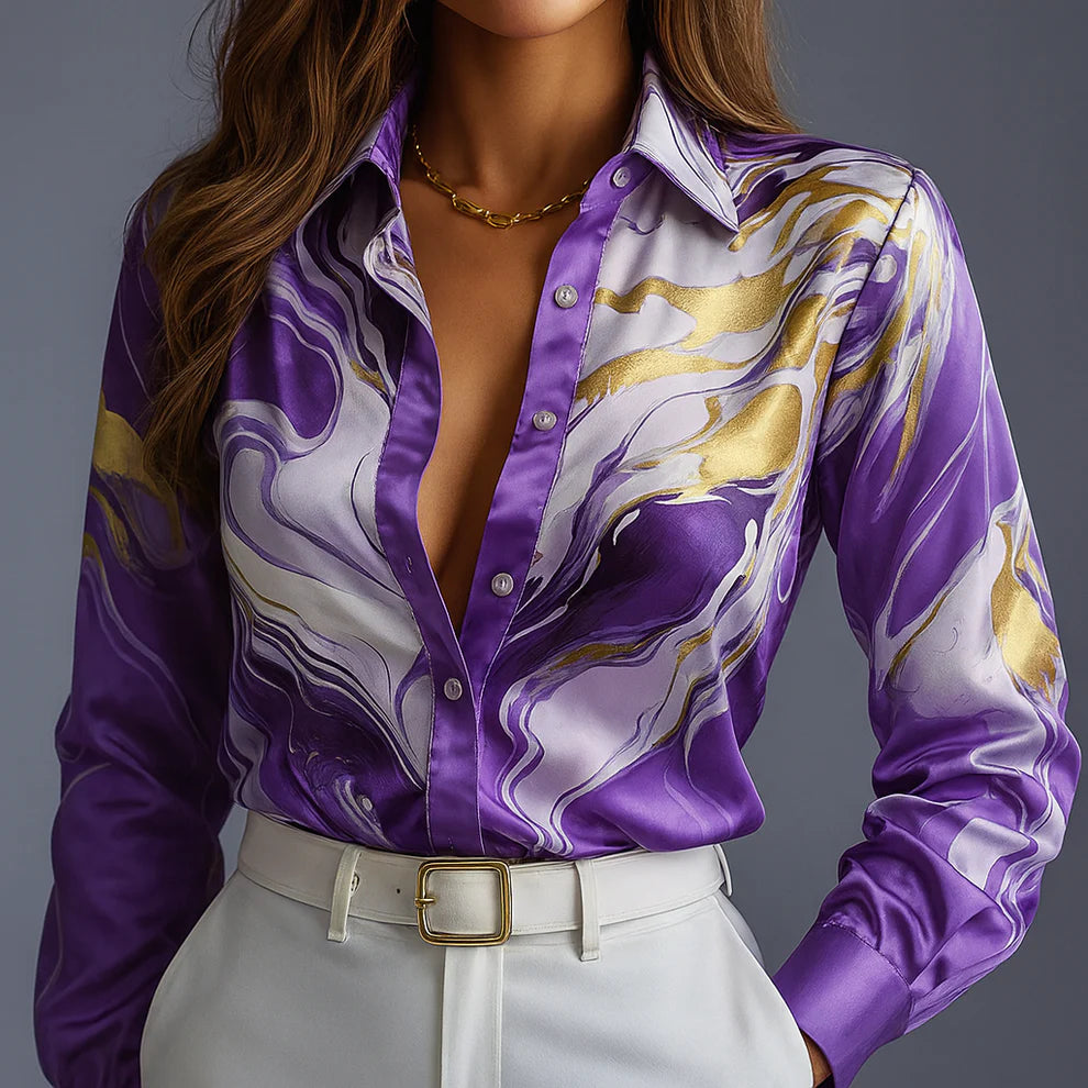 Leora Satin Flow Shirt Top