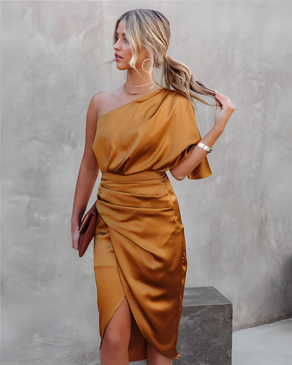 Gabriela Refined Stretch Midi Dress for Festive Occasions