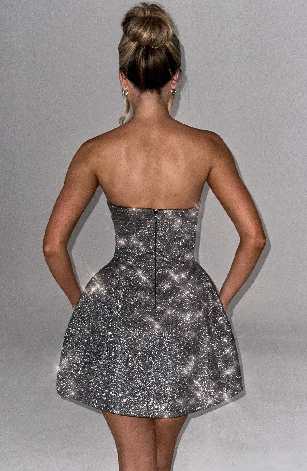 Carezza Strapless Glitter Cocktail Dress for Weddings