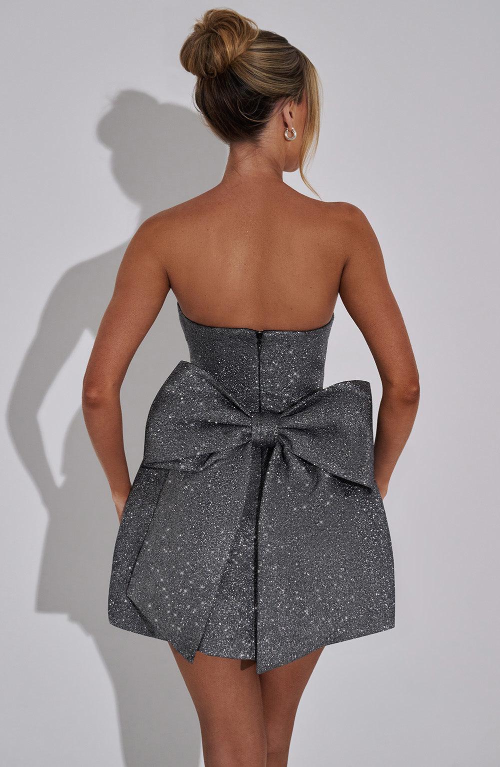 Carezza Strapless Glitter Cocktail Dress for Weddings