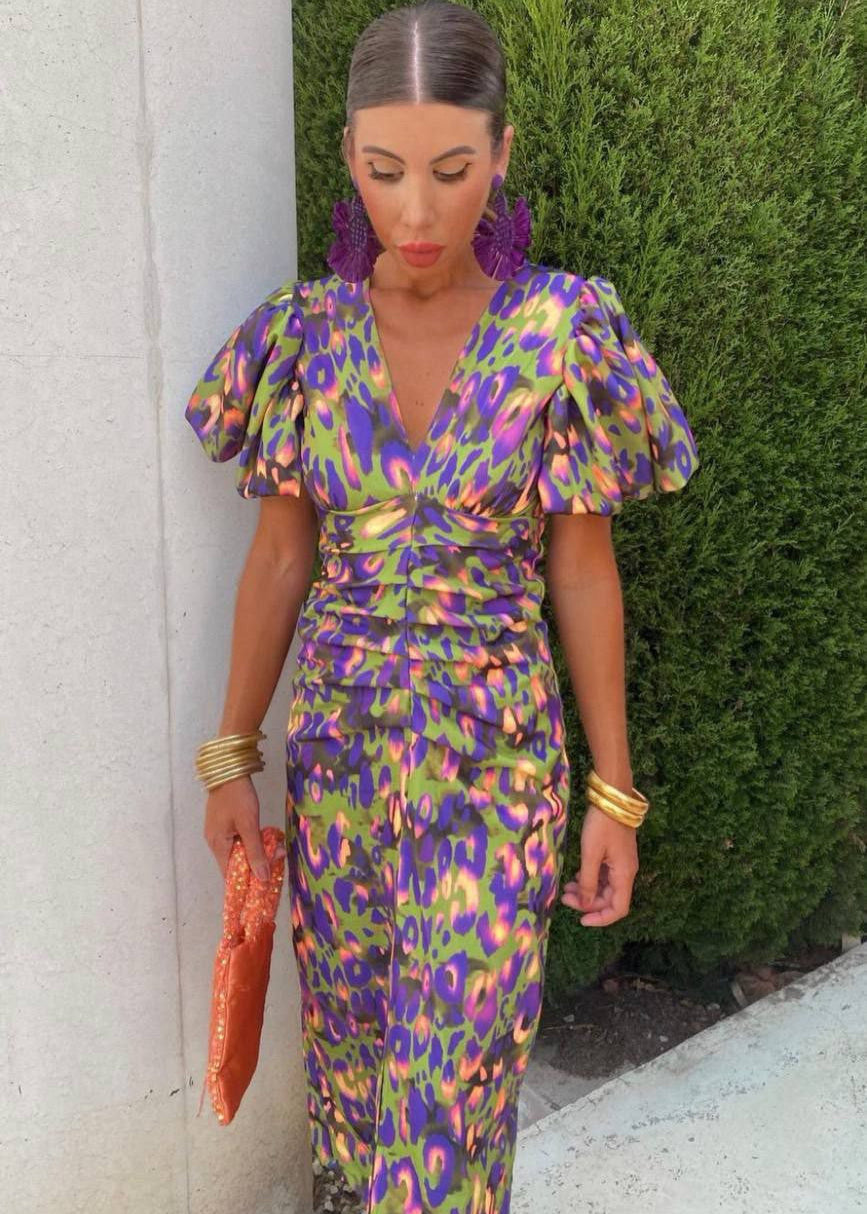 Daline Fiesta Dress with Puff Sleeves