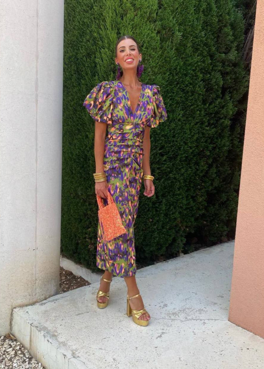 Daline Fiesta Dress with Puff Sleeves