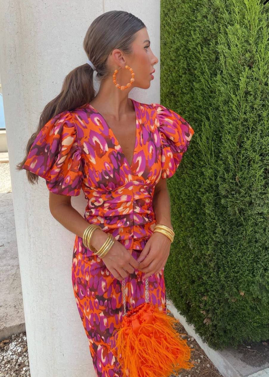 Daline Fiesta Dress with Puff Sleeves